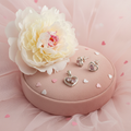 Petite parure coeurs strass roses nacrelune.com parure