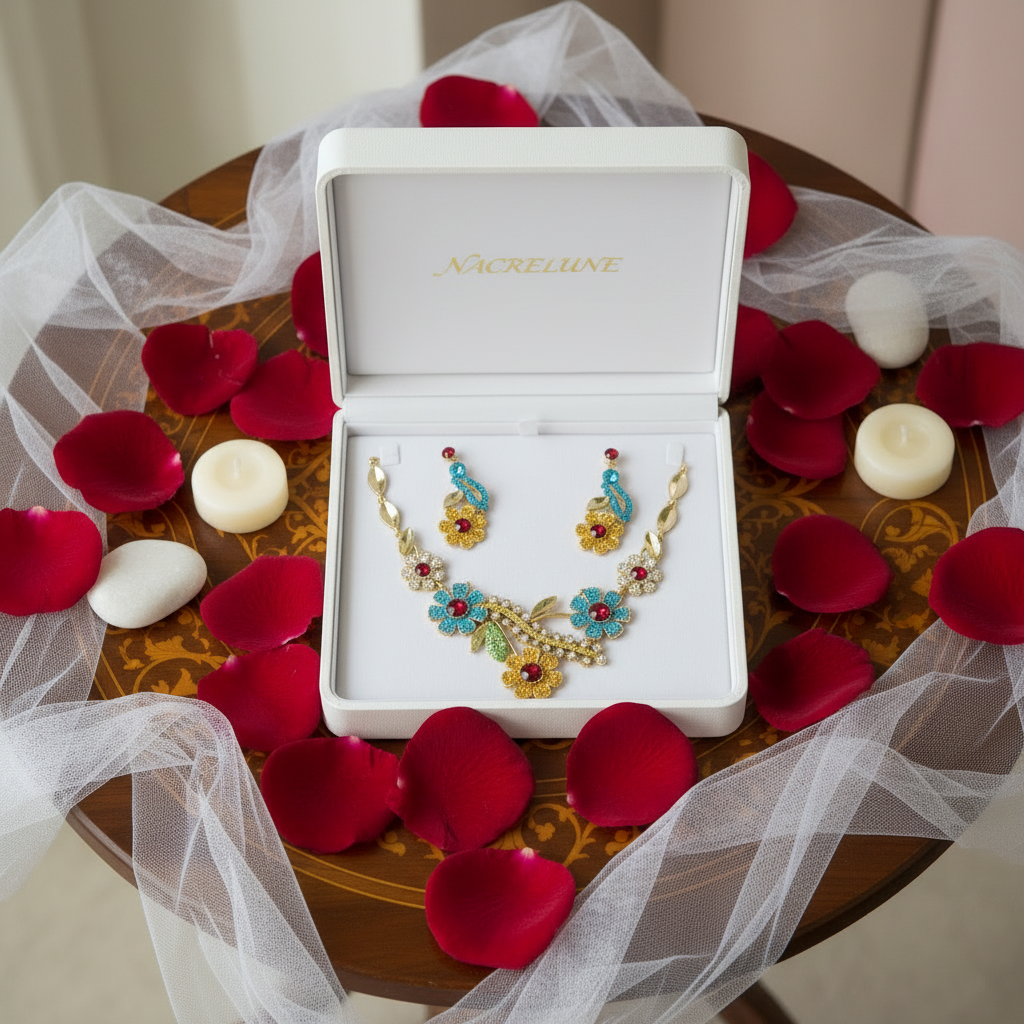 Parure en strass grandes marguerites : choisissez votre couleur Multicolore nacrelune.com parure