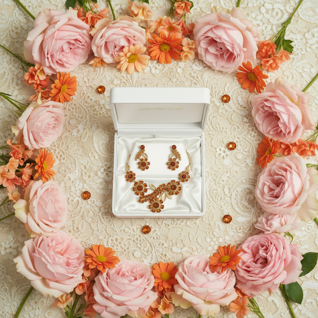 Parure en strass grandes marguerites : choisissez votre couleur nacrelune.com parure