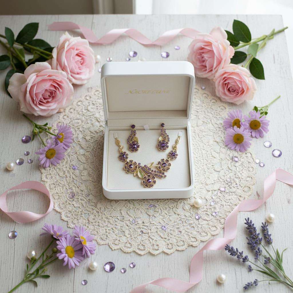 Parure en strass grandes marguerites : choisissez votre couleur nacrelune.com parure