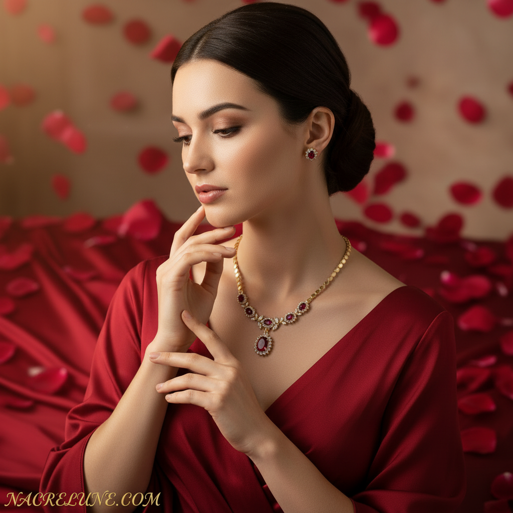 parure en zirconia imitation rubis nacrelune.com parure