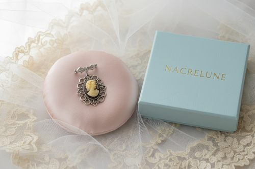 Vintage cameo brooch luxury presentation