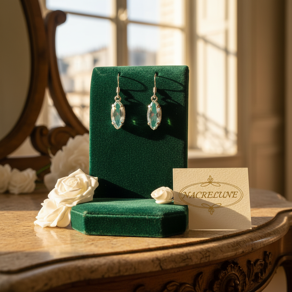 Boucles d’oreille en argent avec topazes traitées mystiques claires nacrelune.com boucles d'oreille