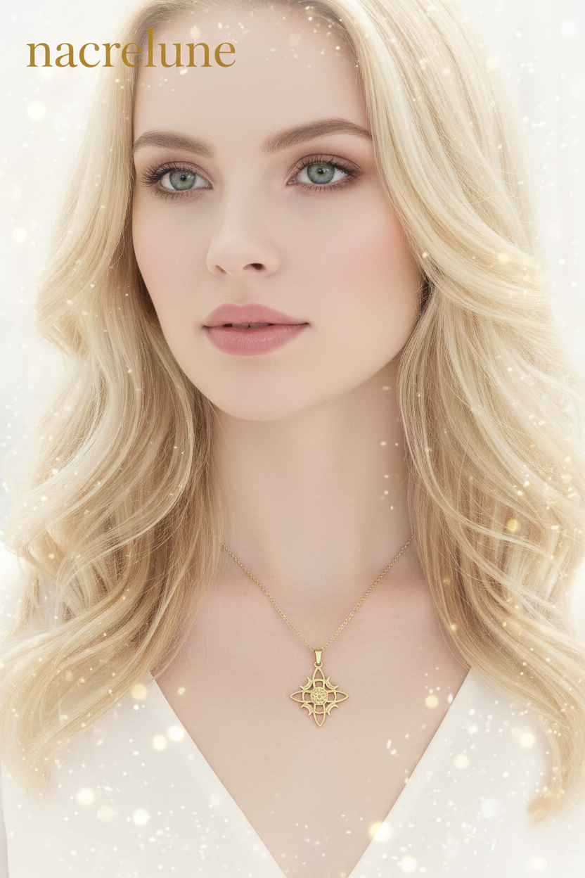 Pendentif Magique Lune & Étoile – Plaqué Or | NACRELUNE NACRELUNE pendentif