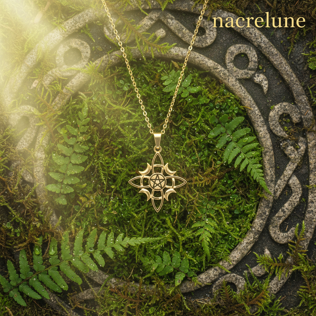 Pendentif Magique Lune & Étoile – Plaqué Or | NACRELUNE NACRELUNE pendentif