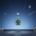 Pendentif en argent 925 avec topaze couleur mystique en forme goutte nacrelune.com pendentif