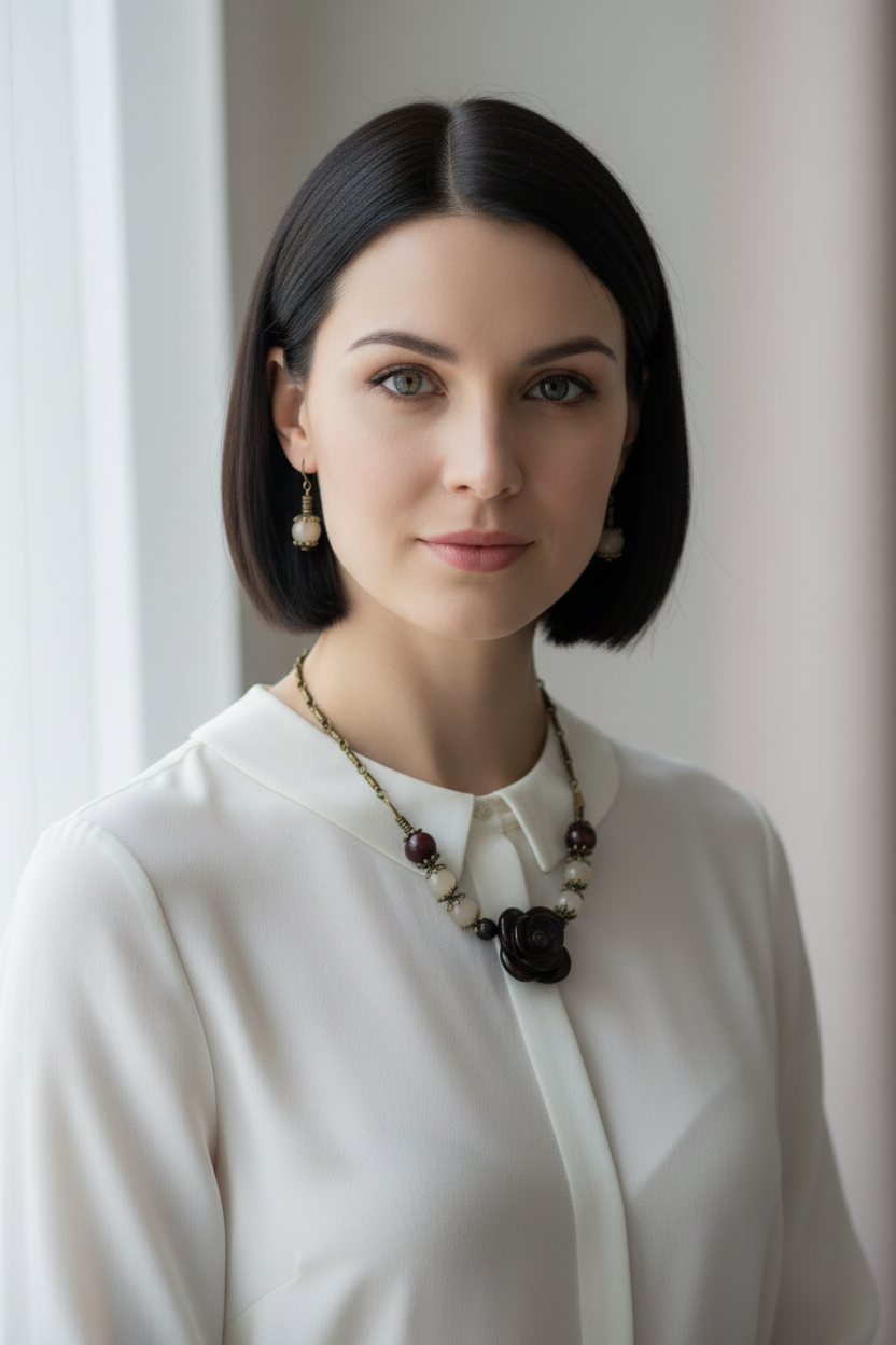 Parure en perles d'agates avec fleur en agate sculptée nacrelune.com parure