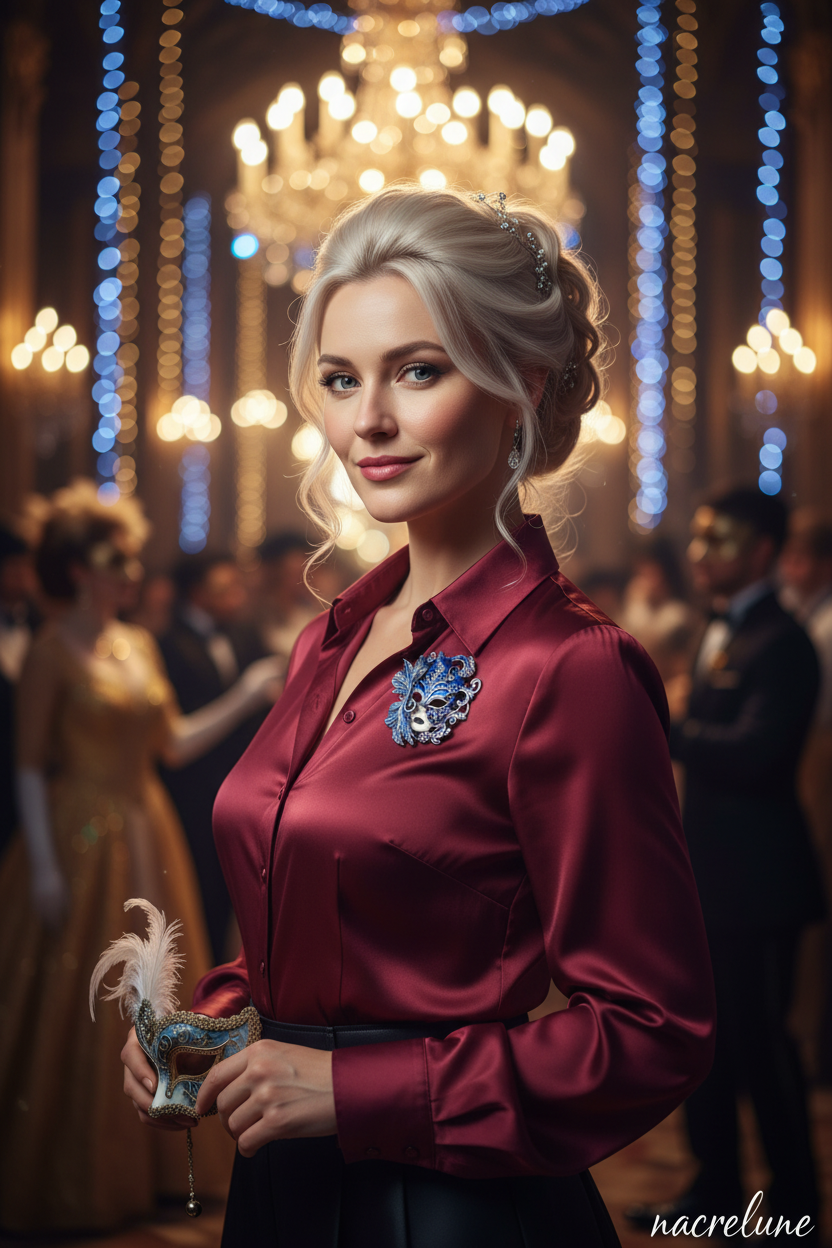 Broche masque carnaval NACRELUNE