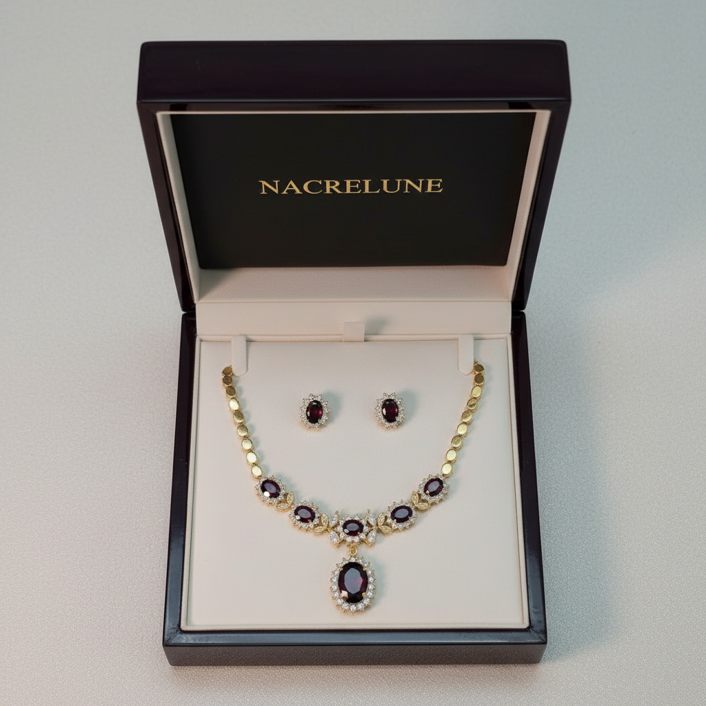 parure en zirconia imitation rubis nacrelune.com parure