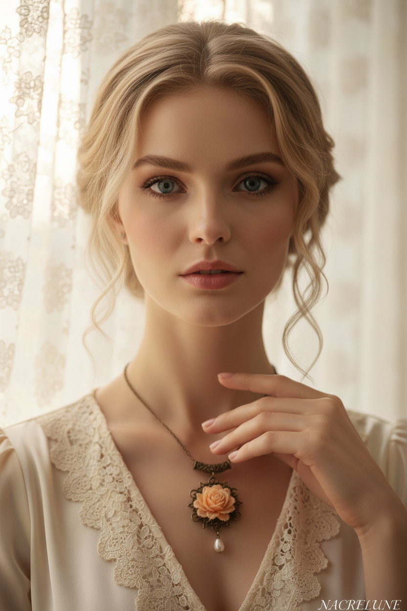 Pendentif en résine en forme de rose nacrelune.com pendentif