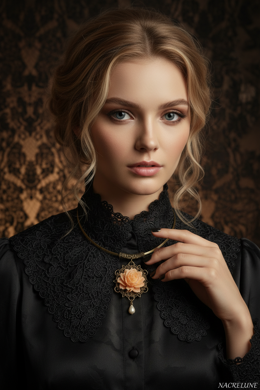 Pendentif en résine en forme de rose nacrelune.com pendentif