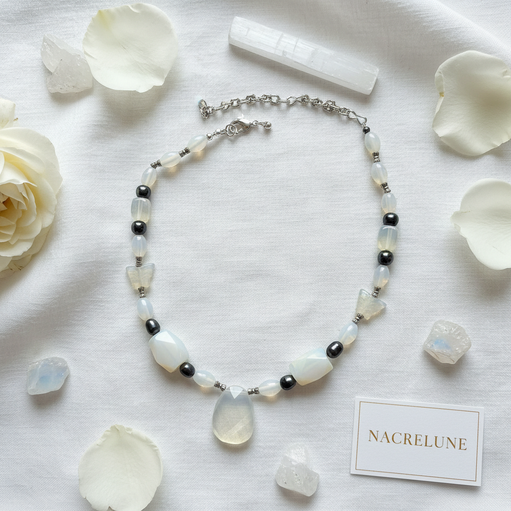 Collier en Opalite | Pierre de Lumière & Équilibre nacrelune.com collier