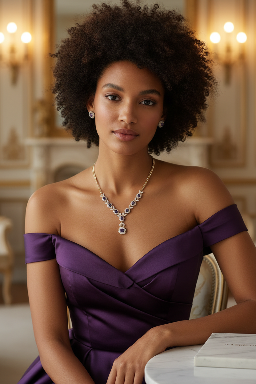 Parure zirconia améthyste nacrelune.com parure