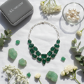 Collier en argent avec emeraudes nacrelune.com collier