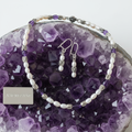 Parure en perles de culture avec améthystes véritables polies nacrelune.com parure