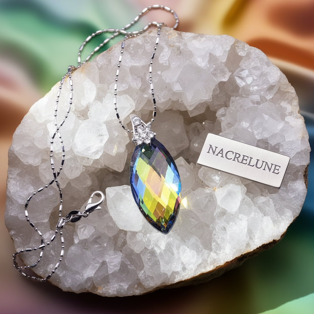 Pendentif en zirconia multicolore nacrelune.com pendentif