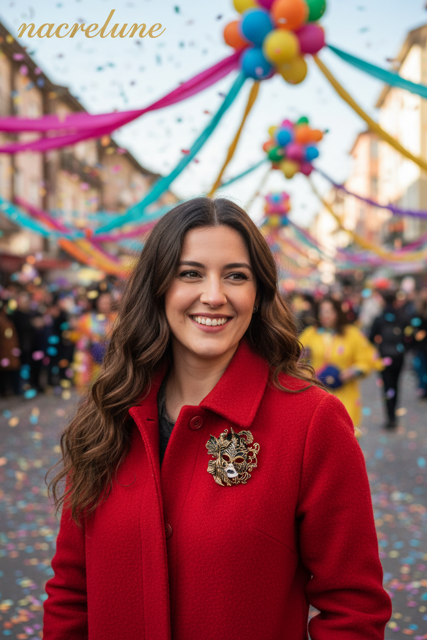 Broche masque carnaval NACRELUNE