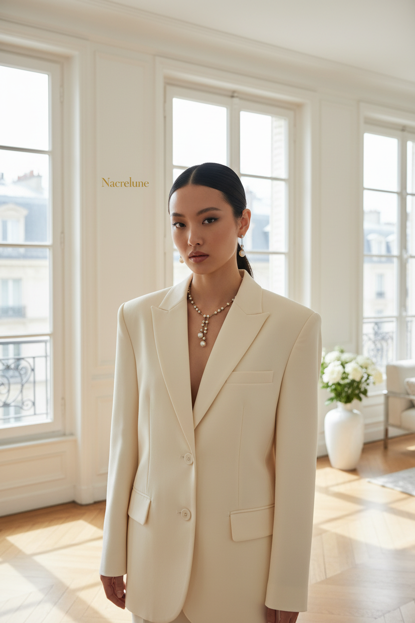 Parure dorée avec grandes perles fantaisie et strass nacrelune.com parure