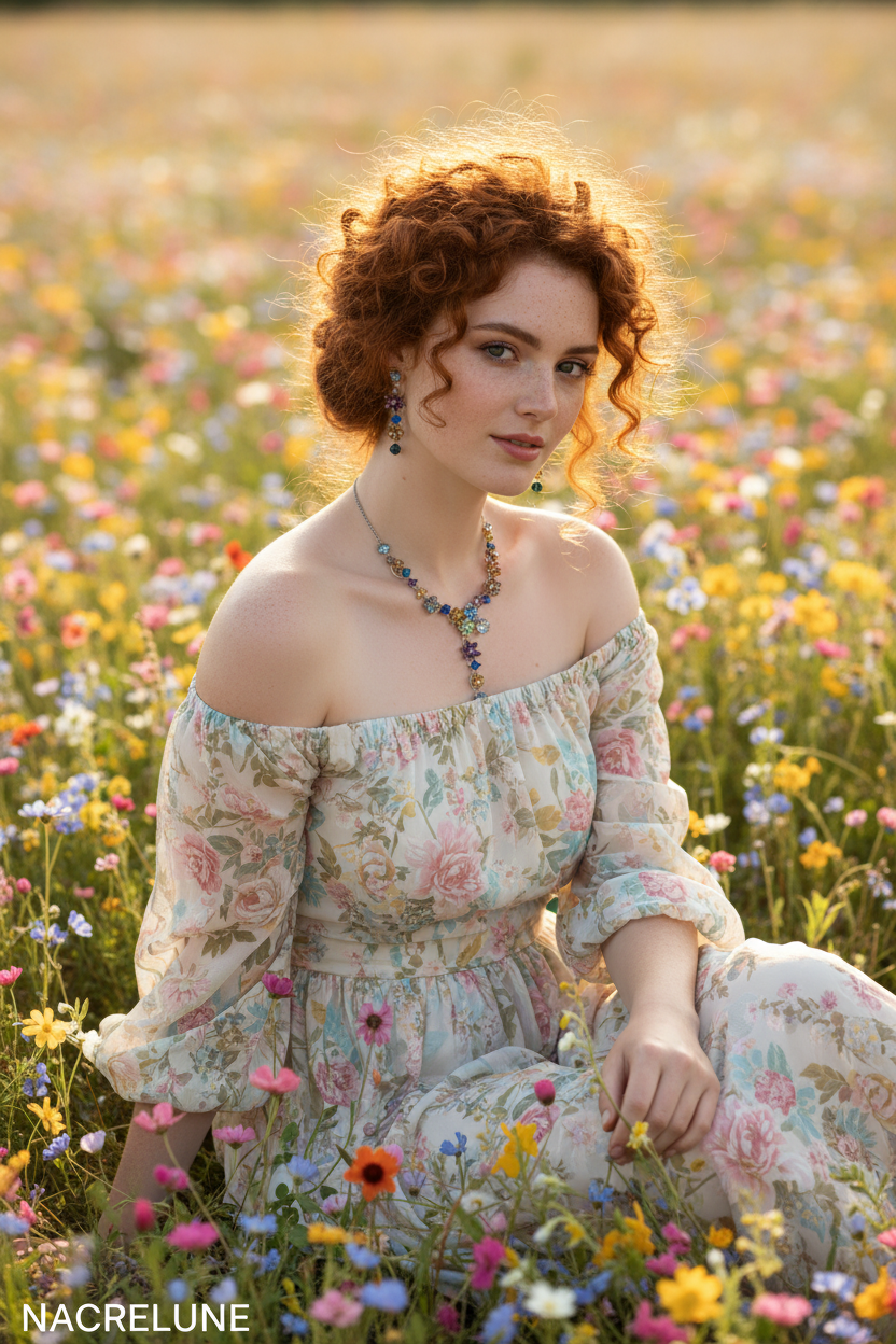 Parure fantaisie petites fleurs colorées nacrelune.com parure