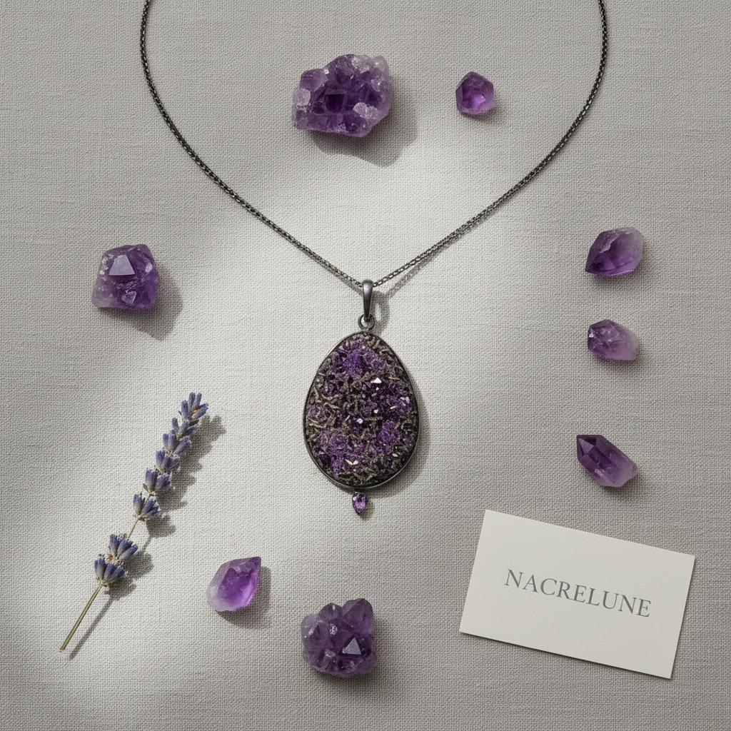 pendentif argent 925 avec titanite naturelle nacrelune.com collier