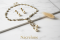 Parure dorée avec grandes perles fantaisie et strass nacrelune.com parure