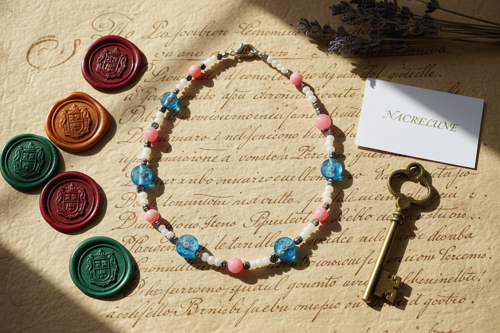 Collier en perles de verre nacrelune.com collier