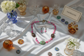 Parure en perles de nacre et grandes perles de verre nacrelune.com parure