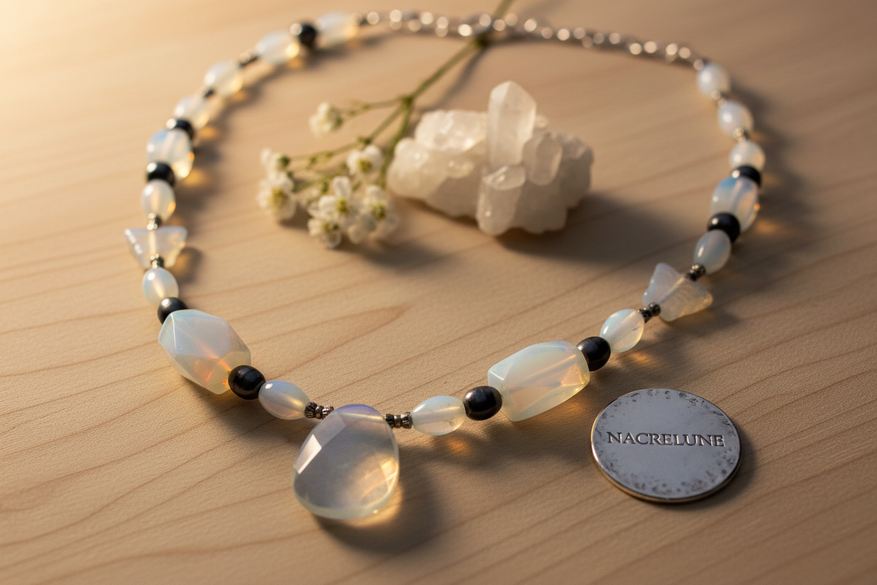Collier en Opalite | Pierre de Lumière & Équilibre nacrelune.com collier