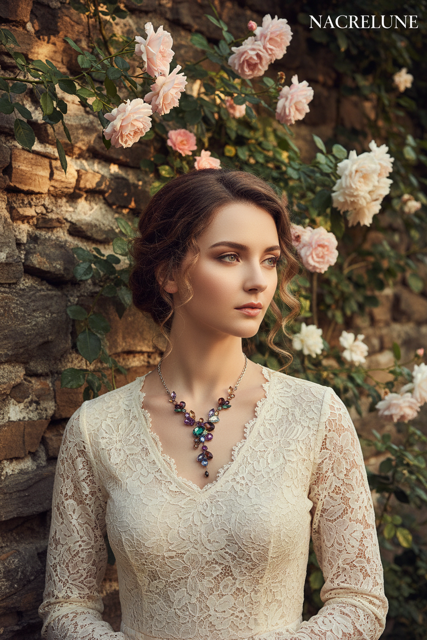 Collier en strass multicolores nacrelune.com parure