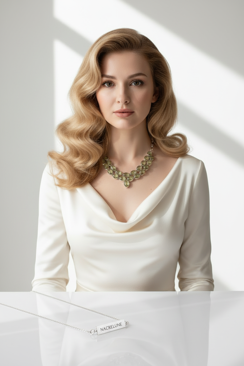 Collier en argent et 925 quartz rutiles scintillants nacrelune.com collier