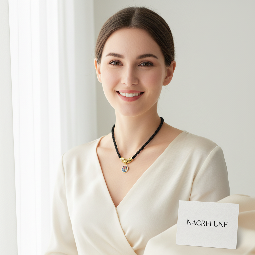 Pendentif en émail décoré nacrelune.com pendentif