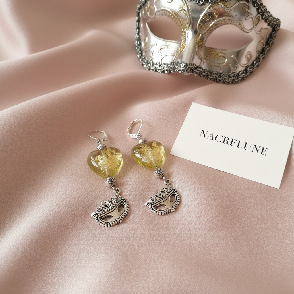 Yellow earrings blush silk flat