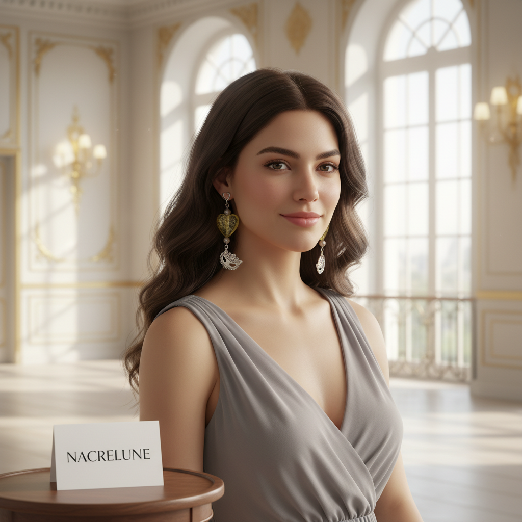 Yellow earrings soft grey