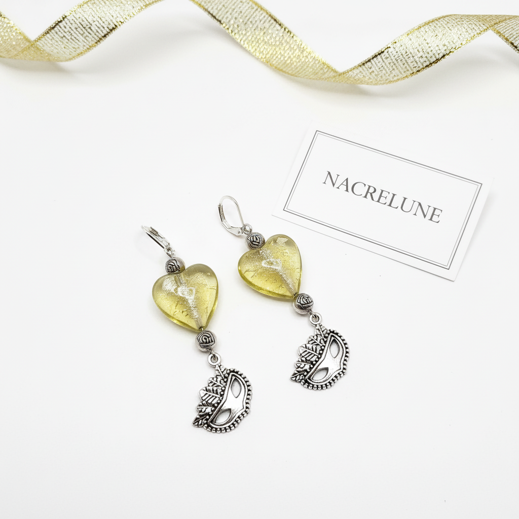 Yellow earrings white flat