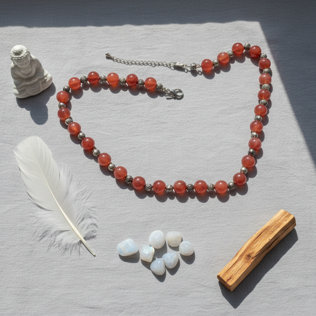 Collier en perles d’agate nacrelune.com collier