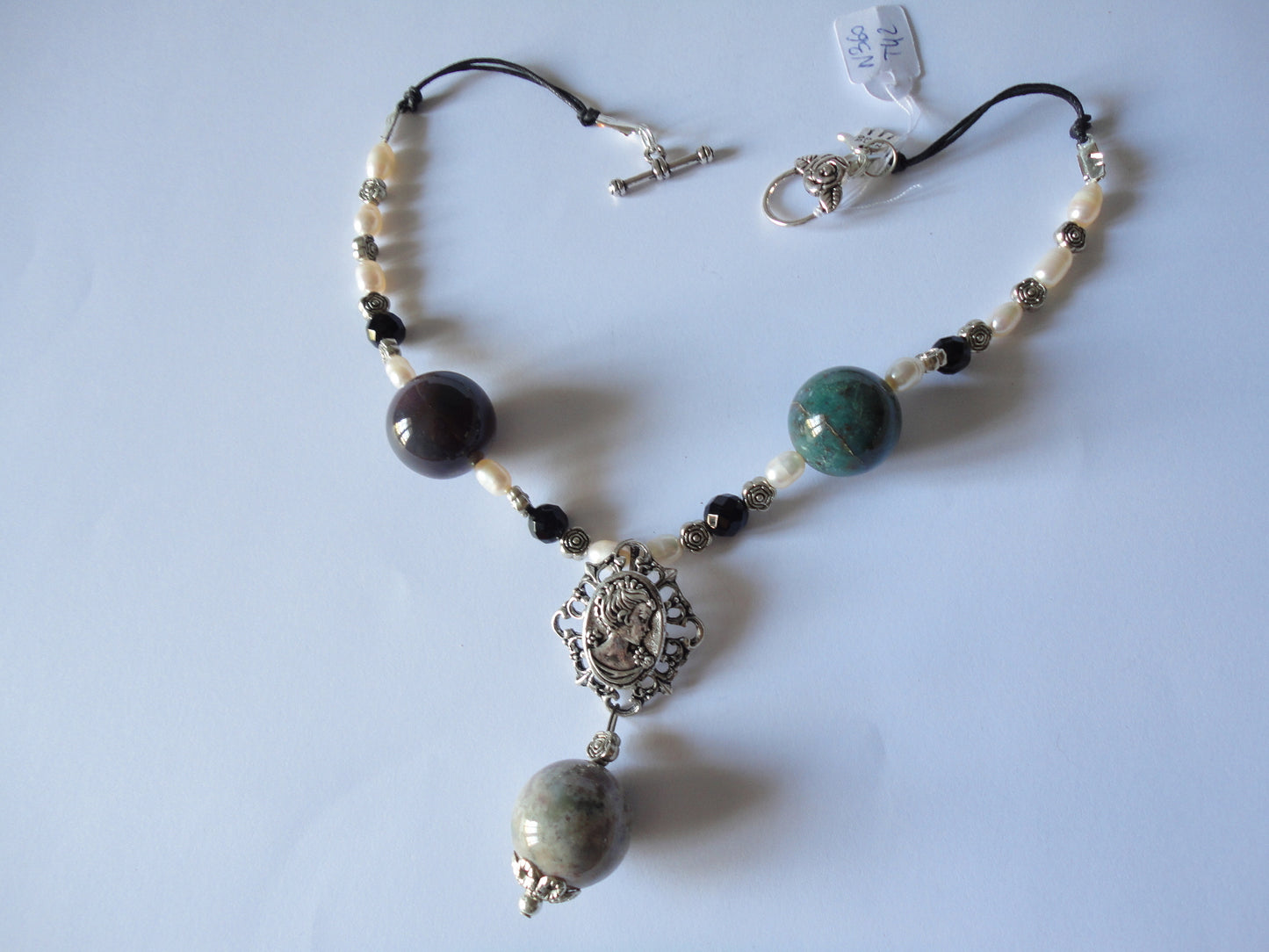 Collier agates indiennes polies